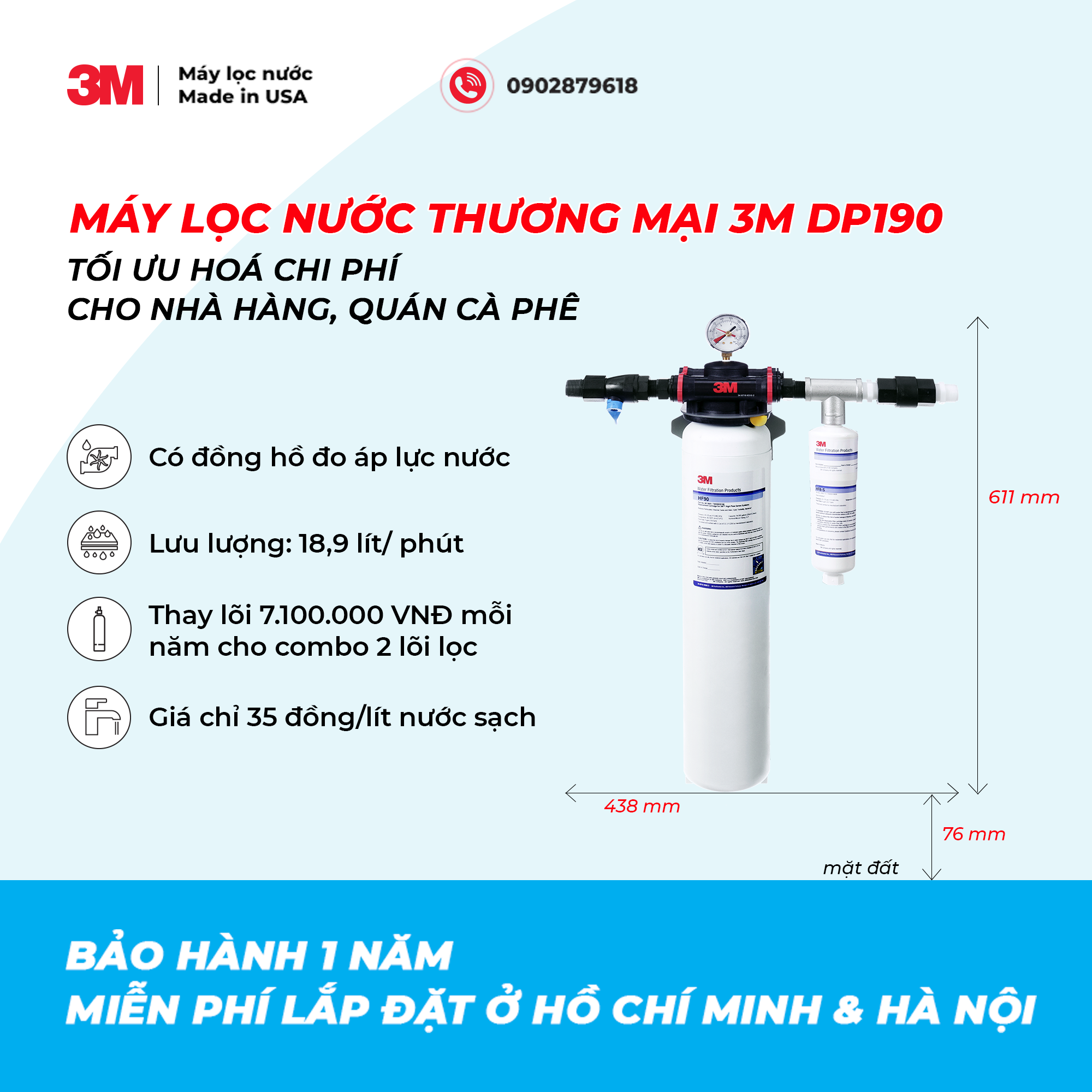 MÁY LỌC NƯỚC 3M DP190