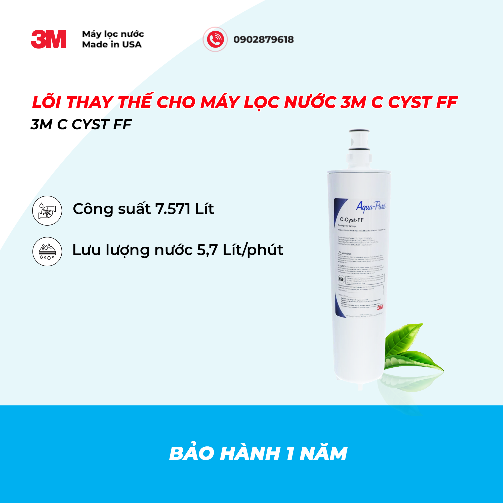 MÁY LỌC NƯỚC 3M CYST FF